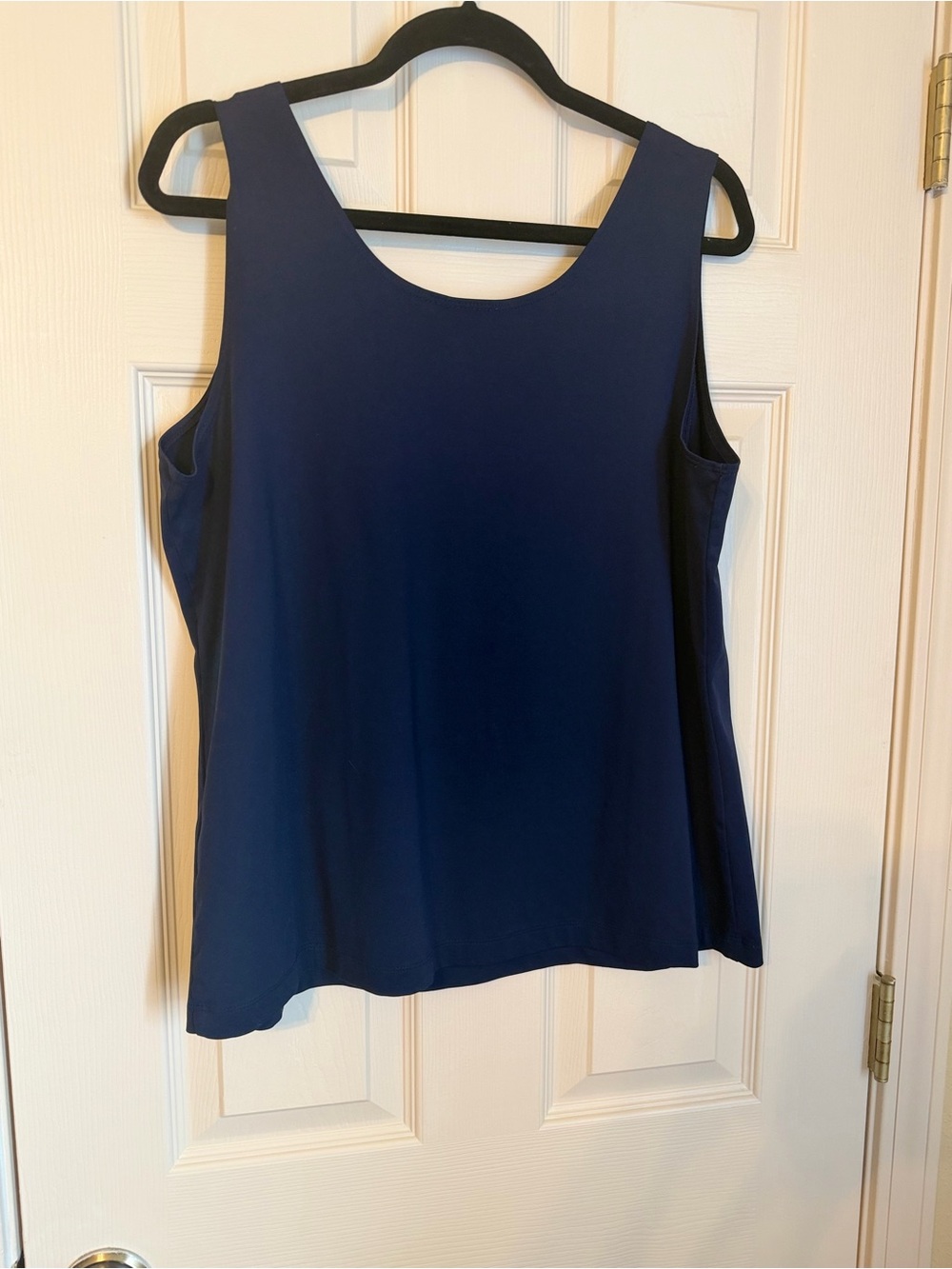 Chico's size 3 Navy Scoop Neck Sleeveless Tank US size XLarge